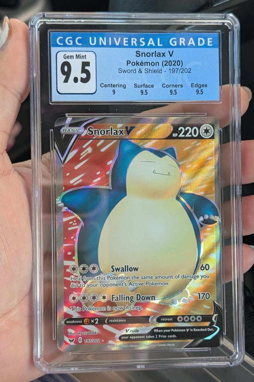 Pokemon Snorlax V 197/202 Full Art Sword & Shield CGC 9.5